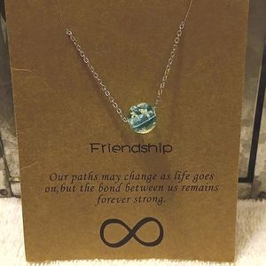 Glass ball silver necklace